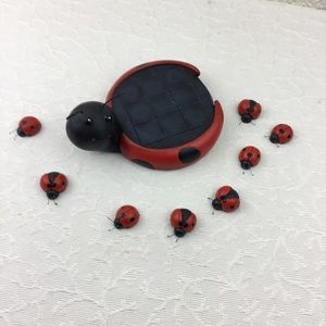 Ledybug Mama and Kids Home /Garden Art Decoration Metal /Stone Ladybugs Outdoor